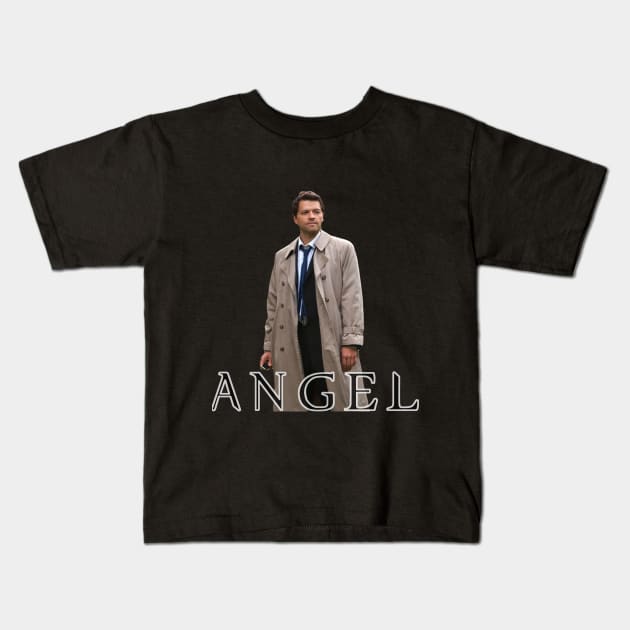 Castiel Supernatural Kids T-Shirt by rousseaudanielle